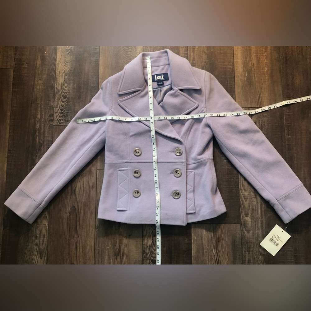 80s VTG L.E.I Womens Lavender Pea Coat Size Med. with Tags - Picture 5 of 5